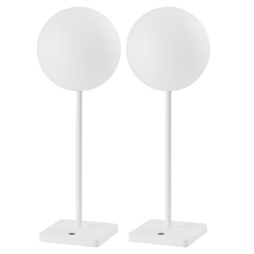 Allie 17.5" Modern Minimalist Indoor/Outdoor Metal Globe Rechargeable/Cordless Dimmable Integrated LED Table Lamp with Touch Sensor